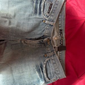 DKNY distress wide leg jeans